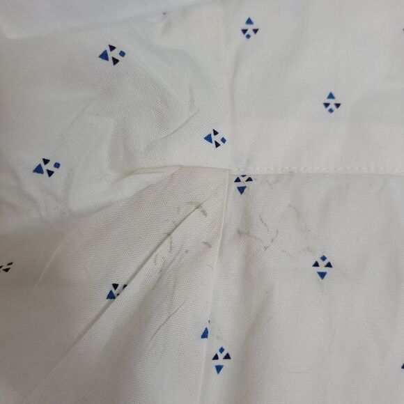 VINTAGE 90s shirt white printed cotton button up top M - Picture 10 of 11